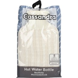Cassandra Bouillotte Housse Tricot Blanche 1,8L
