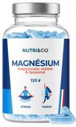 Magnésium : Bisglycinate, Malate et Liposomé 120 Gélules - Pot 120 gélules