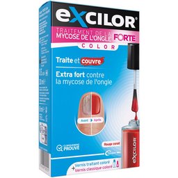 - Solution Forte Color - Traitement Mycose de l'ongle - Vernis traitant 30 ml (Dispositif médical) +  vernis à ongles rouge cosmétique 8 ml