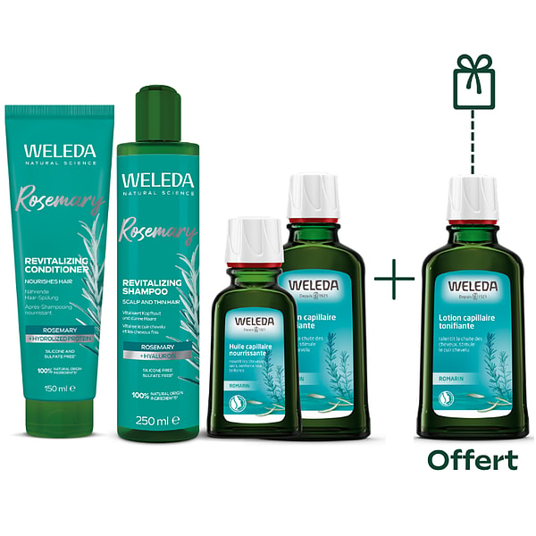 Routine capillaire complète romarin - lotion offerte - Weleda