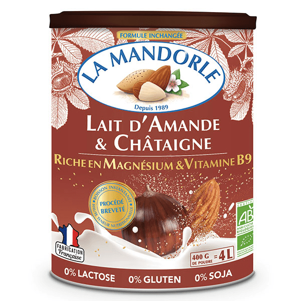 Boisson Instantanée en Poudre Lait d'Amande Châtaigne Bio 400g