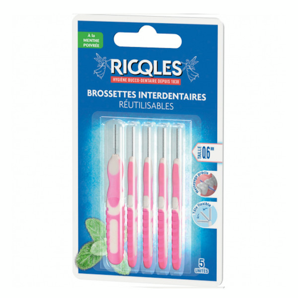 Brossettes Interdentaires Réutilisables 0,6mm 5 unités