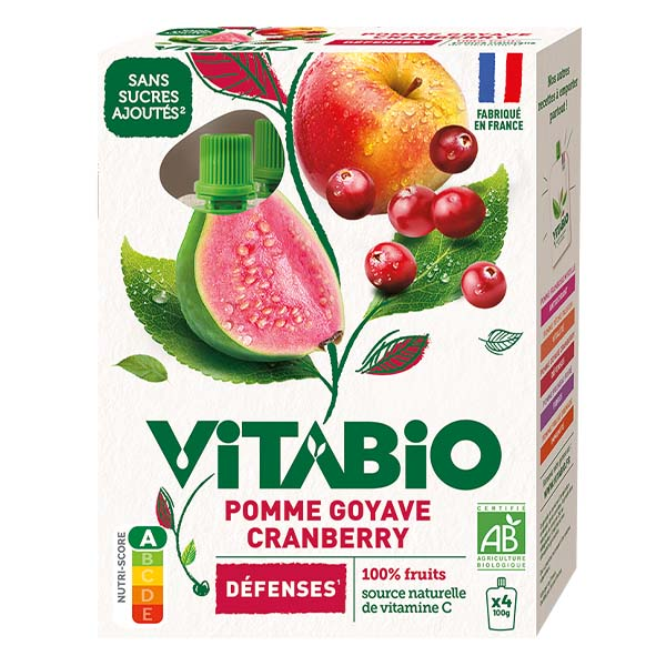 Gourdes Pomme Goyave Cranberry - DÉFENSES - BIO - 4x100g