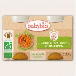 Petits Pots Potimarron Carotte Bio dès 4 mois 2 x130g