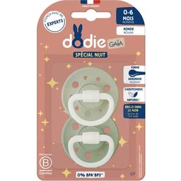 Gaïa Spécial Nuit Sucette Ronde 0-6M C7 Vert 2 uts