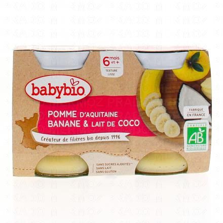 Fruits - Petits pots Pomme d'Aquitaine, Banane & Lait de coco 2x130g dès 6 mois