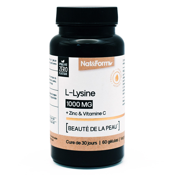 L-Lysine + Zinc & Vitamine C beauté de la peau 60 gélules