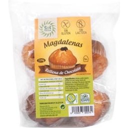 Magdalenas Rellenas de Chocolate sin Gluten 5uds