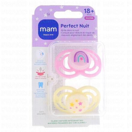 Sucettes +18 mois perfect Nuit silicone tendance