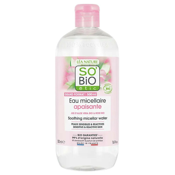 So'Bio Étic Hydra Aloe Vera Eau Micellaire Apaisante Jus d'Aloe Vera Bio 500ml