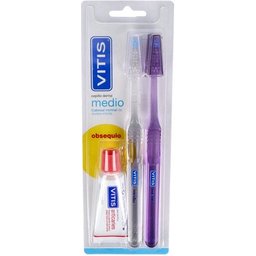 Brosses À Dents Medium 2 Unités + Dentifrice Anti-Caries 15ml