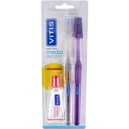 Brosses À Dents Medium 2 Unités + Dentifrice Anti-Caries 15ml