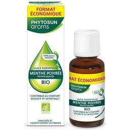 Aroms Huile Essentielle de Menthe Poivrée BIO - 100% Pure et Naturelle - Contribue au Confort Digestif et Intestinal - 30 ml