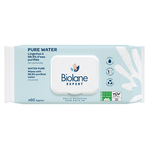 Change Pure Water Lingette 99,9% d'Eau Purifiée 60 unités