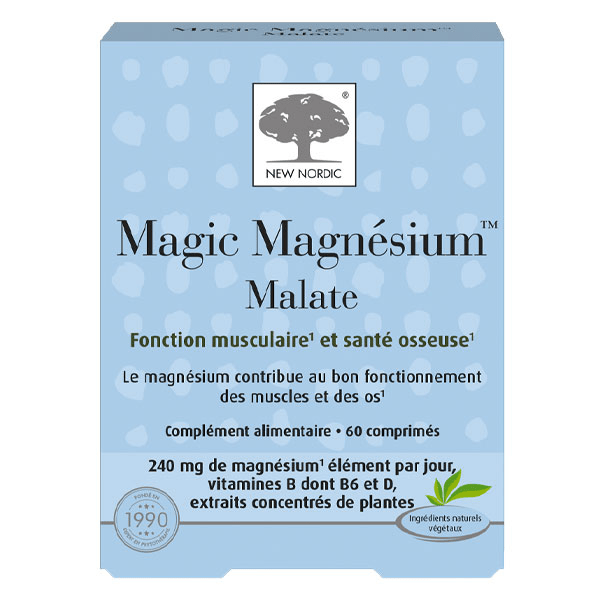 Magic Magnésium Malate Fonction musculaire et santé osseuse 60 comprimés