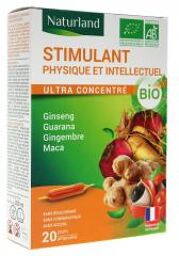 Stimulant physique et intellectuel bio en ampoules - 20 doses de 10 ml - Boîte 20 ampoules de 10 ml