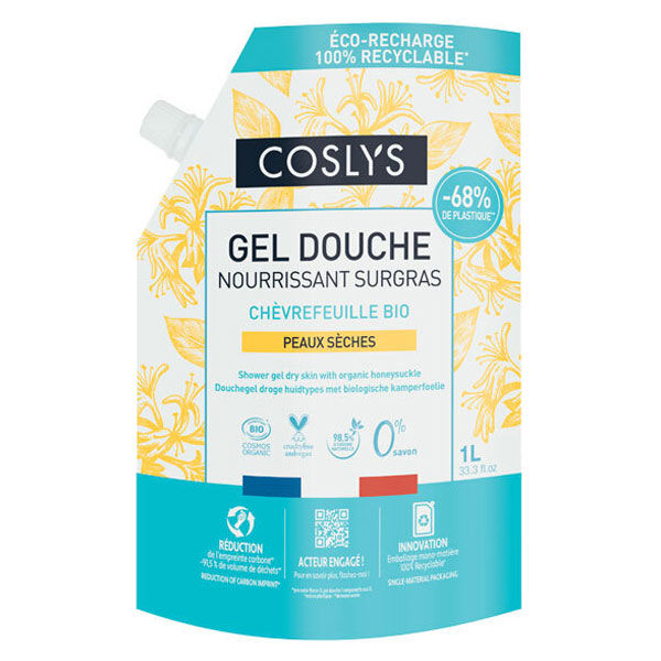 Gel Douche Nourrissant Surgras Chèvrefeuille Bio Doypack 1L