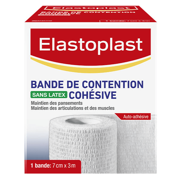 Sport Bande de Contention Cohésive 7cm x 3m Blanc