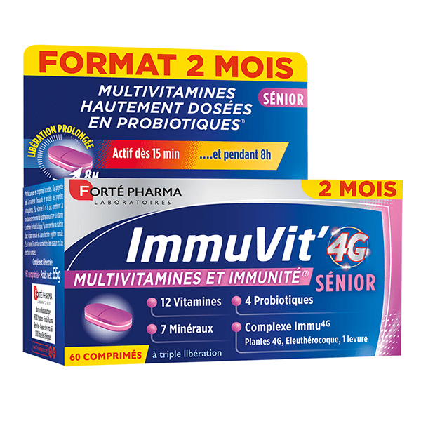 Immuvit 4G Sénior Vitamines Minéraux Format Eco 2 mois