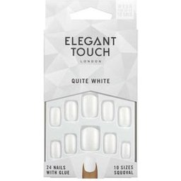 Polished Colour Nails With Glue Squoval Quite White 24uts
