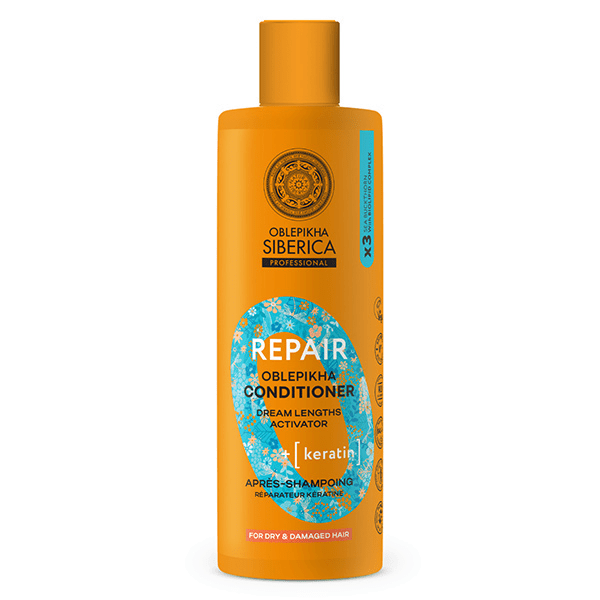 Oblepikha O Après-shampoing Repair Kératine à l'argousier cheveux secs et abimés 400ml