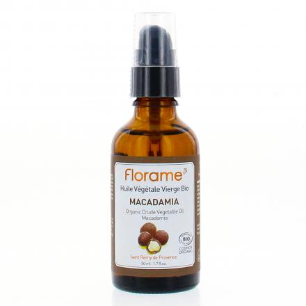 Huile végétale vierge bio Macadamia flacon pompe 50ml