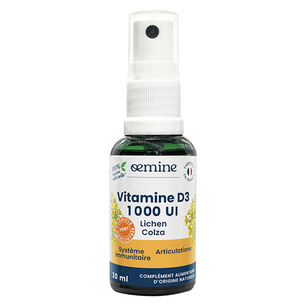 Vitamine D3 1000 UI Lichen et Colza Système Immunitaire et Articulations 30ml