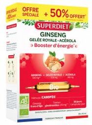 Super Diet Super Diet Ginseng Gelée Royale Acérola Bio 30 Ampoules - Boîte 30 ampoules