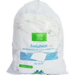 Evolupads Rectangles de Coton Hydrophile 200uts