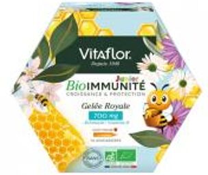 BioImmunité Gelée Royale Bio 700 mg Junior 14 Unicadoses - Boîte 14 unicadoses de 10 ml