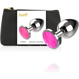 Anal Plug Metal Anal Plug Taille L Crystal Pink 4x9cm