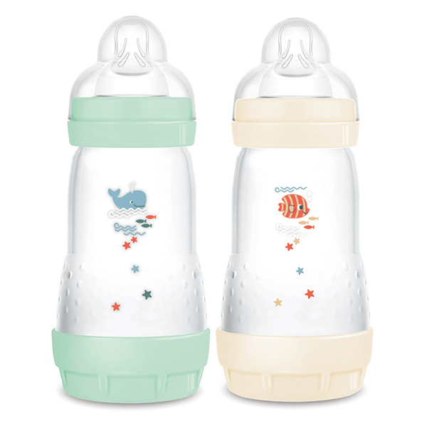 Biberon Esac Classique 260Ml Menthe + Coton Tétine Débit 2 2 x 260ml