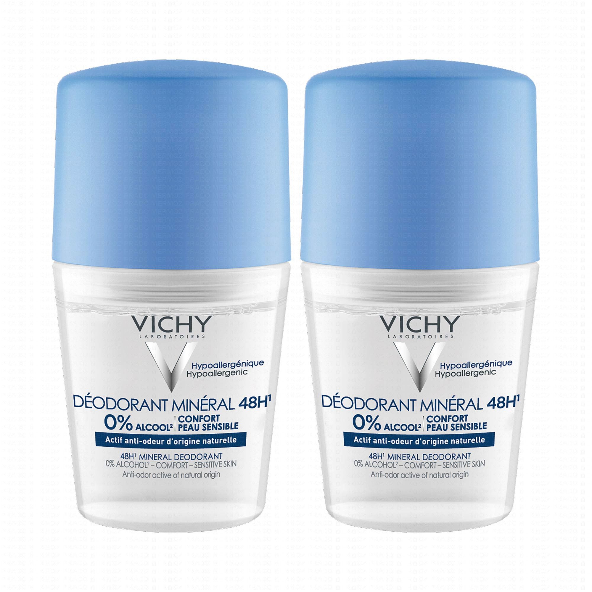 Déodorant minéral 48h sans alcool roll-on lot de 2 x 50 ml