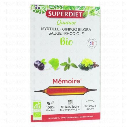 Quatuor Mémoire 20 ampoules de 15ml