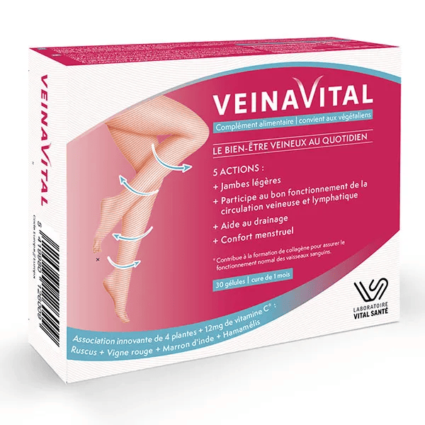 Veinavital, jambes légères, 30 gélules