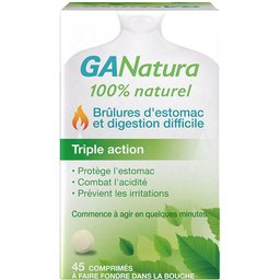 100% Naturel Brûlures d'estomac et digestion difficile - 45 Comprimés