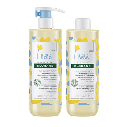Bébé Gel lavant doux au Calendula apaisant lot de 2 x 500ml