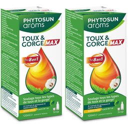 Aroms Sirop Toux & Gorge MAX - Effet 8 en 1 - Toux sèche, Toux grasse, Mal de gorge