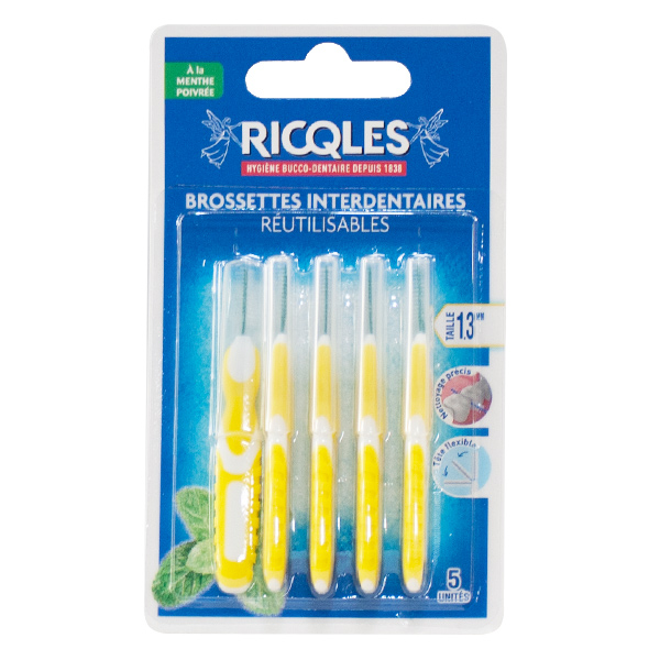 Brossettes Interdentaires Réutilisables 1,3mm 5 unités