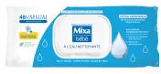 Bébé Lingettes à l'Eau Nettoyante 48 Unités - Sachet 48 Lingettes