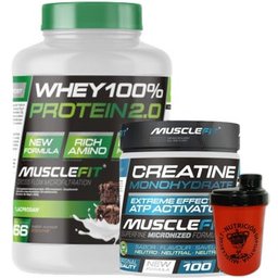 Pack Whey 100% Protein Brownie + Creatina 300g + Shaker