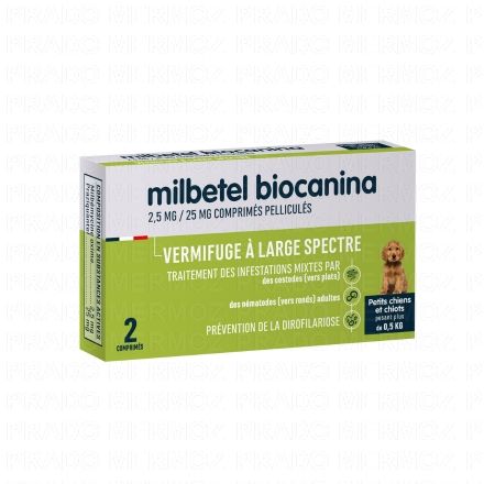 Vermifuge - Milbetel petit chien/chiot comprimés sécablesx2
