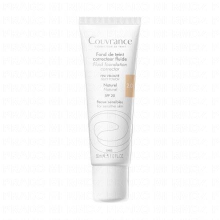 AVÈNE Couvrance fond de teint correcteur fluide n°02 Naturel SPF20 30ml