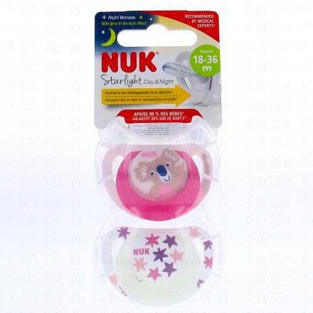 Starlight Jour/nuit - Sucettes 18-36 mois x2 koala rose