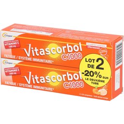 - Complément alimentaire à base de vitamine C 1000 mg - Fatigue et système immunitaire - Programme 40 jours - 40 comprimés effervescents