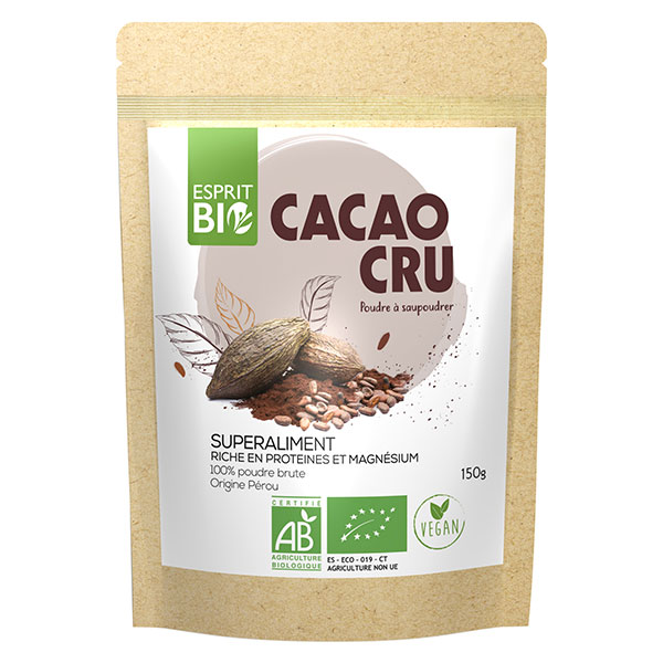 Poudres et Graines Cacao Cru en Poudre Bio 150g
