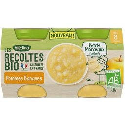 Les Récoltes Bio Compote Pomme Banane 2x130g
