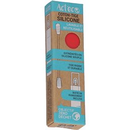 Coton-Tige Réutilisable Silicone Rouge