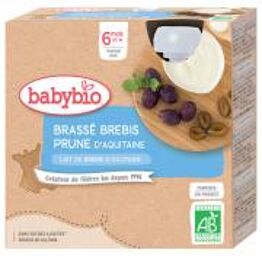 Brassé au Lait de Brebis d'Occitanie - Prune d'Aquitaine - Boîte 4 gourdes de 85 g