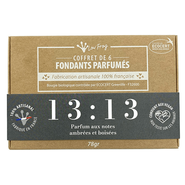 Coffret Fondant Parfumé Parfum d'Ambiance 13:13 Ambré Boisé Bio 6 unités